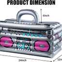 Inflatable Cooler for Parties, Radio Designed Style Inflatable Drink Cooler for Parties, Blow up Party Cooler for 80s90s Party Decorations (2 Pack, Grey Pink)