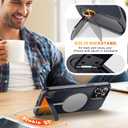 RFUNGUANGO for iPhone 12 Pro Max Magnetic Seamless Stand Case with Screen Protector*2 Lens Protector*2, Compatible with MagSafe, Military Grade Drop Protection, Adjustable Kickstand, Slim MatteBlack