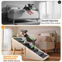 Dog Stairs & Ramp for High Bed & Couch,22.8‘’6-Step Foldable Split Ottoman
Non-Slip Joint Relief Pet Steps for Small/Medium/Large Dogs, Senior/Injured, Converts to Bedside Footstool, Solid Wood Frame