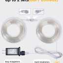 Connectable Rope Lights Plug in,66FT 200 LED Rope Lights for Outside,Waterproof 8 Modes Remote Tube Light for Indoor Outdoor Christmas Wedding Birthday Patio Porch Garden,Warm White