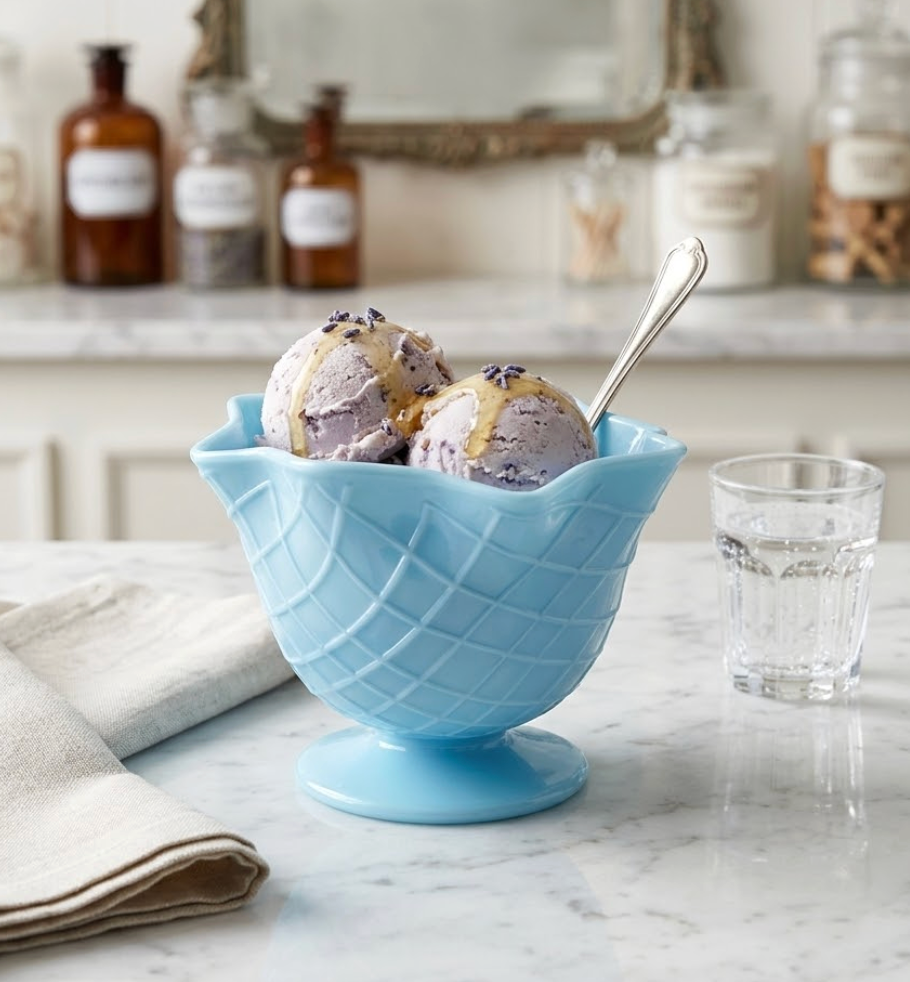 Ceramic Ice Cream Bowl, Plastic, Pack of 10, Blue