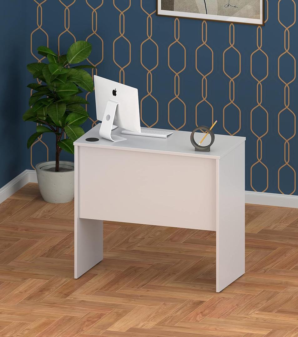 White Made in USA 31.5" Inch Home Office Desk Computer Writing Table, 31 Inch