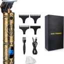 Hair Clippers for Men, Professional Hair & Beard Trimmer for Men, Mustache Trimmer T-Blade Hair Liner Edgers, Gold Knight Close-Cutting Trimmers