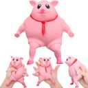 Liliful Pig Squeeze Stretch Pink Pig Toy Novelty Funny Cute Squeeze Animal Stress Relief Toys for Anxiety Adults Stress Relief Gifts for Women Men Fidget Decompress
