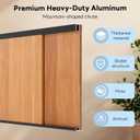 2 Sets 48" Metal Cabinet Sliding Door Track Kit for 1/4" Panels, Aluminum Track Set for Cabinet Closet Glass Window Doors, Smooth & Quiet Sliding System(Black)