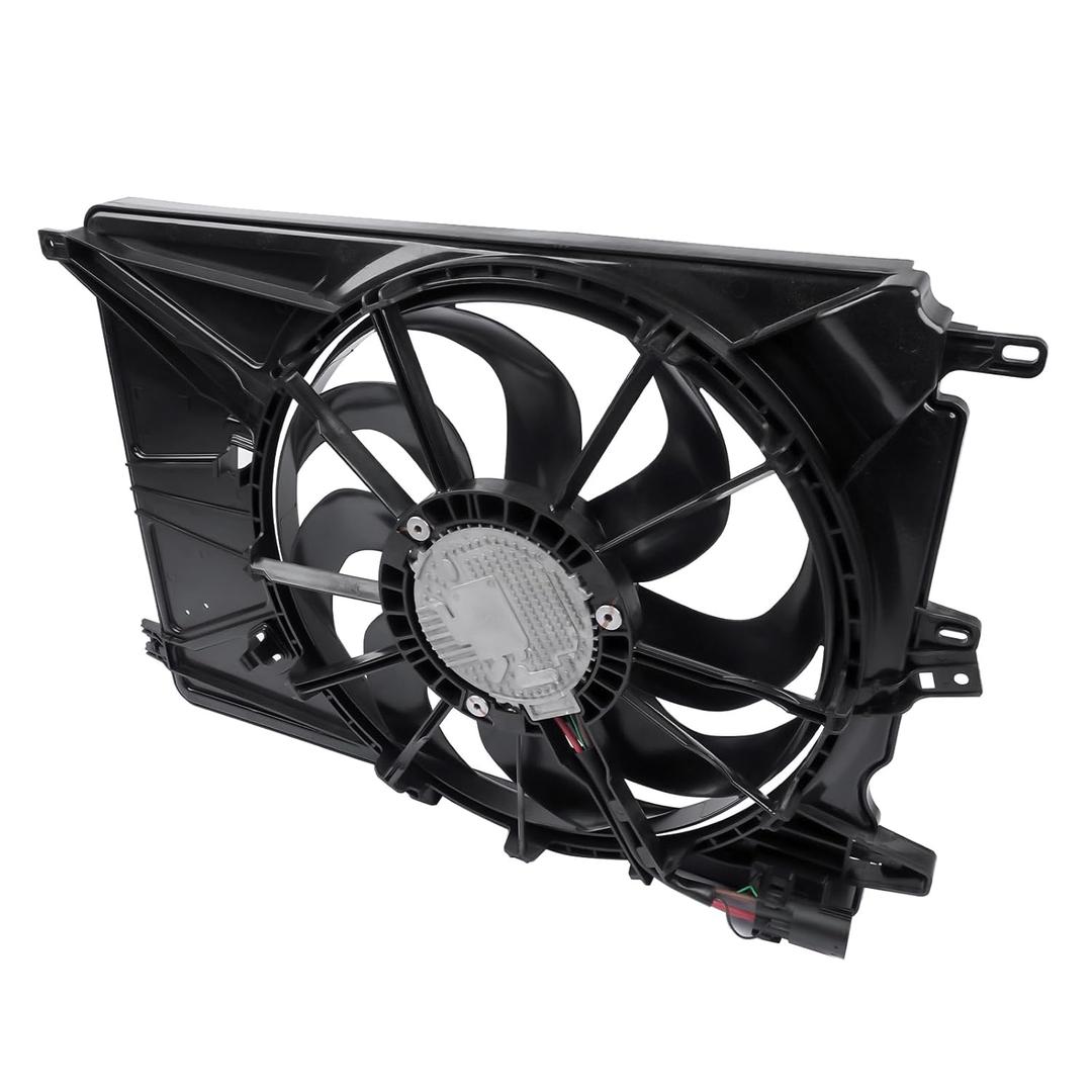 Engine Radiator Cooling Fan Assembly w/Shroud Replacement for Fiat 500X Jeep Renegade L4 1.3L 2019-2023 Part# 68552370AA, 58486673, 58486674