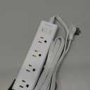 10FT Extension Cord - Power Strip Surge Protector, Flat Plug, Addtam 12 Widely Outlets 3 Sides Outlet Extender, 900J, Wall Mount, Desk Charging Station Compact for Home Office Dorm Room Essentials (White)