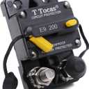E9 3/8" M10 Studs 200 Amp Car Circuit Breaker with Manual Reset Switch 12V-48V DC for ATV Vehicles Stereo Audio Electronic Battery System 200A Waterproof