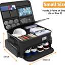 WALMANN Golf Trunk Organizer Large 2-Layer Storage Bag with Ventilated Shoe Compartments for 2 Pairs, Waterproof Foldable Golf Gear Organizer, Small-up to 11