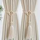 Curtain Tiebacks Holders, Bohemian Clasp, Bohemian Curtain Tassel Clasp, Tiebacks No Hole Punching Decorative for Bedroom Window Treatment