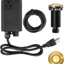 Garbage Disposal Air Switch Kit Single Outlet Sink Top Waste Disposal Long Stainless Steel Brushed Gold On/Off Air Button Food and Waste Disposals Part by Etoolcity