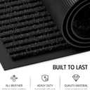 Front Door Mat 4' x 6', Low Profile Welcome Mat, Non-Slip Door Mat Outside Entrance, Resist Dirt Outdoor Mats, Heavy Duty Commercial Floor Mat for Entryway Indoor Outdoor, Black 1-Pack