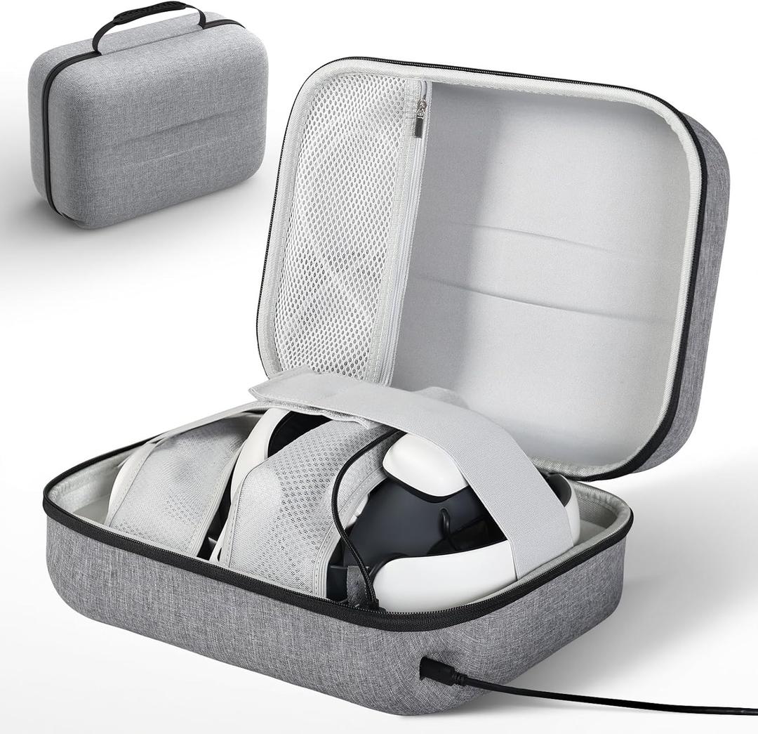 Hard Carrying Case with Type-C Charging Cable, Compatible with Meta Quest 3S, Quest 3, Quest 2, Vision Pro