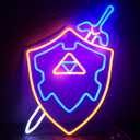 Neon Sign Sword & Shield Master Cool Game Room Decor Gaming Light Sword LED Signs Gamer Gifts for Teen Boys (1. Sword Shield)