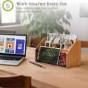 Prosumer's Choice Bamboo Desk Organizer for Office and Home Natural Bamboo Mail Organizer for Countertop - Wooden Desktop Organizer for Mail, Files, Letters, and Tabletop Storage