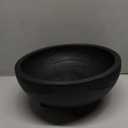 Wooden Decorative Bowl | 11" Large Wood Fruit Bowl for Kitchen Counter | Key Bowl for Entryway Table, Table Centerpieces, Shelf, Coffee Table | Natural Organic Paulownia Wood Bowl with Base | Black