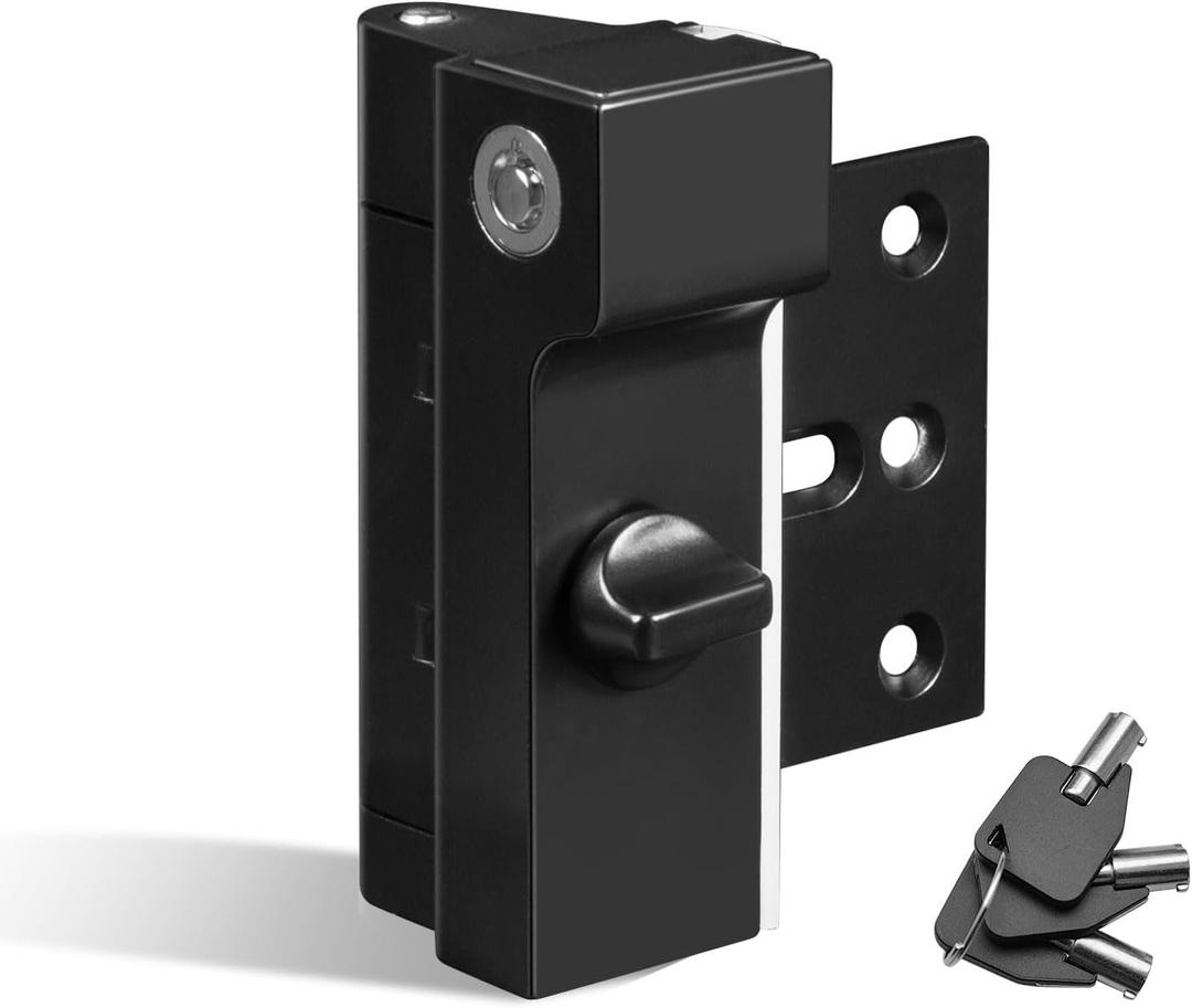 Door Reinforcement Lock with Key, Ultra Heavy Duty Version, Home Security Lock to Prevent Kick-ins or Unauthorized Exit, Child Elderly Safety, Inside for Front Door (1 Pack)