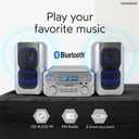 Magnavox 3-Piece Compact CD Shelf System with Digital FM Stereo Radio, Bluetooth Wireless Technology, and Remote Control in Silver | LCD Display | AUX Port Compatible