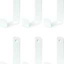 Piffny 6 Pack Heavy Duty Steel Essential Style Wall Hooks for Indoors & Outdoors (White J Hook)