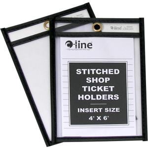 C-Line Stitched Shop Ticket Holders, Both Sides Clear, 4 x 6 Inches, 25 per Box 