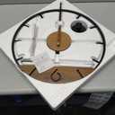 30.720 Inch Large Modern Decorative Pendulum Wall Clock,Big Metal Farmhouse Oversized Silent Wall Clocks Minimalist Elegant Walnut Dial Pointers for Living Room,Office,Dining Room Decor (Black)