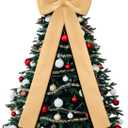 Giegxin 16 x 56 Inch Christmas Extra Large Velvet Bows Christmas Plush Bow Tree Toppers Xmas Tree Decorations for Xmas Holiday Party Car Wreath Wedding Baby Shower Bridal Shower Home Decor(Gold)