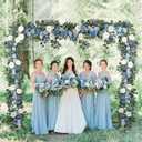 DearHouse 2Pcs Artificial Peony Flower Garland and - Silk Peony Garland with Flowers and Eucalyptus for Wedding Party Table Decoration,6ft/Strand (Blue)