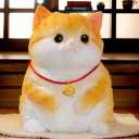 Big taba Squishy Cat, Handmade Squishy Cat Stress Relief Toy for Adult/Kids, Cute & Soft Kitty-cat Design, Perfect Squeeze Toys Gift for Relaxation and Funn (Orange Cat)