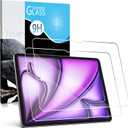 Screen Protector For iPad Air 11 inch M2 2024 M3 2025 6th 7th Generation, 2 Packs Tempered Glass Film Guard, 9H Anti-Scratch, Bubble Free, HD Clarity, Face ID and Apple Pencil Compatible