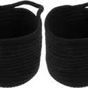 MILISTEN Laundry Basket Woven Storage Basket 2pcs Cotton Rope Storage Basket, Wall- Hanging Storage Bags, Woven Storage Baskets for Organizing Space- saving, 9 X 7In Gray Baskets Blanket Ladder