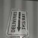 Deliveries Sign with Arrow Right with 28" Long Stake, 12" x 8" .040 Rust Free Aluminum - Reflective, UV Protected and Weatherproof (Arrow Right)