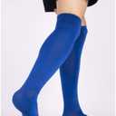 Unisex Athletic Knee High Breathable Compression Solid Tube Soccer Football Sport Socks 3/12 Pairs for Kid Youth Adult (White)