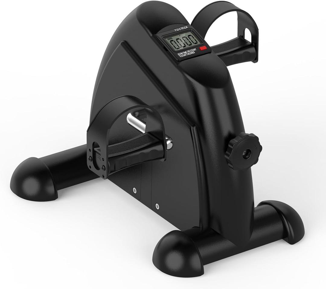 FITKS360 Under Desk Elliptical & Mini Exercise Bike – Seated Electric Leg Exerciser & Magnetic Pedal Machine for Seniors Arms & Legs Workout with Remote, LCD Display & 5 Adjustable Resistance/ Speeds