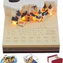 2026 Time Piece Calendar 3D Castle Desk Calendar with LED Lights, Paper Carving Art Memo Pad Tear Away Calendar Christmas New Year Gift for Colleagues Classmates Office Desktop Decor