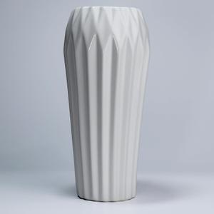 White Ceramic vase, Bohemian Farmhouse Style, 8 Inch vase for Pampas Grass Flower, for Modern Dining Room Tabletop Centerpiece, Creative Gifts (Glaze-1)