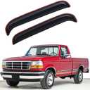 Lightronic Extra Durable in-Channel Auto Vent Window Visor, Fits 1980-1996 Ford Bronco & Ford F-150, F-250, F-350; 1997 F-250 HD, Regular Cab/SuperCab/SuperCrew, Original Wind Deflector, Smoke, 2-Pcs