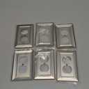 Dyekou Metal Wall Plate for Electrical Outlets, Decorative Brushed Nickel Switch Plates Outlet Cover, Light Switch Cover Plate, 1-Gang Wall Plates (Duplex Outlet, 6 Pack)