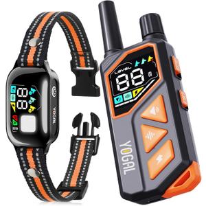 2-in-1 Dog Shock Collar with Remote Control and Automatic Bark Mode - Electric Training Smart Anti Barking Collars for Small Medium Large Dogs E-Collar 3300FT (5-150Lbs) IPX7 Waterproof