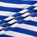 LilyCoco Womens Striped Long Sleeve Shirt Color Block Zipper Polo T Shirts Blue X-Large (XL)