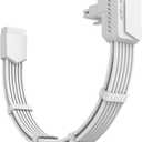 EZDIY-FAB Shield PCIE 5.1 GPU Extension Cable with 90 Degree 12V-2x6 Angle Adapter,16pin (12+4) 12VHPWR PCIe 5.1 PSU Cable Extension for RTX 40/50 Series with Combs-Reverse Type-White