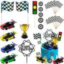 MEMOVAN Racing Car Cake Decorations 23pcs Racing Car Cake Topper Birthday Cake Decoration for Boy's Kids Racing Car Theme Birthday Supplies Party Favors