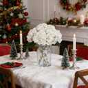 Kimura's Cabin 6pcs White Hydrangea Artificial Flowers Silk Fake Hydrangeas Faux Hydrangea Flowers with Stems for Wedding Bouquets Arrangement Home Table Centerpieces Baby Shower Party Decoration