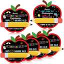 4 Pack First and Last Day of School Chalkboard Double Sided Back to School Sign Preschool Kindergarten Chalkboard Sign Reusable Board for Photo Prop Supplies(10"x10")