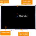 36 x 48 Inch School Large Black Chalkboard for Wall, Hanging Magnetic Black Board with Aluminum Frame and Marker Tray