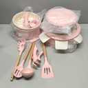 Astercook 21 Pcs Pots and Pans Non Stick Ceramic Cookware Set, Detachable Handles, RV Kitchen Cooking Set, Oven Safe, Induction Ready, Stackable, Pink