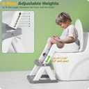 Potty Training Seat, Upgrade Toddler Toilet Seat for Kids Boys Girls, 2 in 1 Potty Training Toilet, Splash Guard Anti-Slip Pad Step Stool(Grey-Pu)