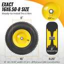 AR-PRO (2-Pack) 16x6.50-8 Tire and Wheel Assembly, 4-Ply Pneumatic Lawn Mower Tires with Inner Tube, 3" Centered Hub, 3/4" & 1" Bushings, V-Turf Tread for Riding Lawn Mowers & Garden Tractors