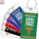 DISONCARE Medical Equipment Luggage Tag Cruise Insulin Diabetic Supplies Medic Alert Tags Replaceable Inside Label Card, Diabetic Gifts, with QR Code Save Online Medical Profile - 6 Pack(Big)