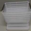 6 Pack Extra Large Pencil Box with Removable Divider, Thickened Pencil Case Bulk, Clear Crayon Marker Organizer Stackable Plastic Small Storage Containers for Pen Craft School Supplies(Grey)