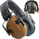 M300A Ear Protection For Gun Range - Shooting Ear Muffs with Ergonomic Gel Cushions, IPX5 Waterproof Gear (Brown)